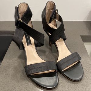 STEVEN by Steve Madden  "VAALE" leather and synthetic scok heels. Size 10M